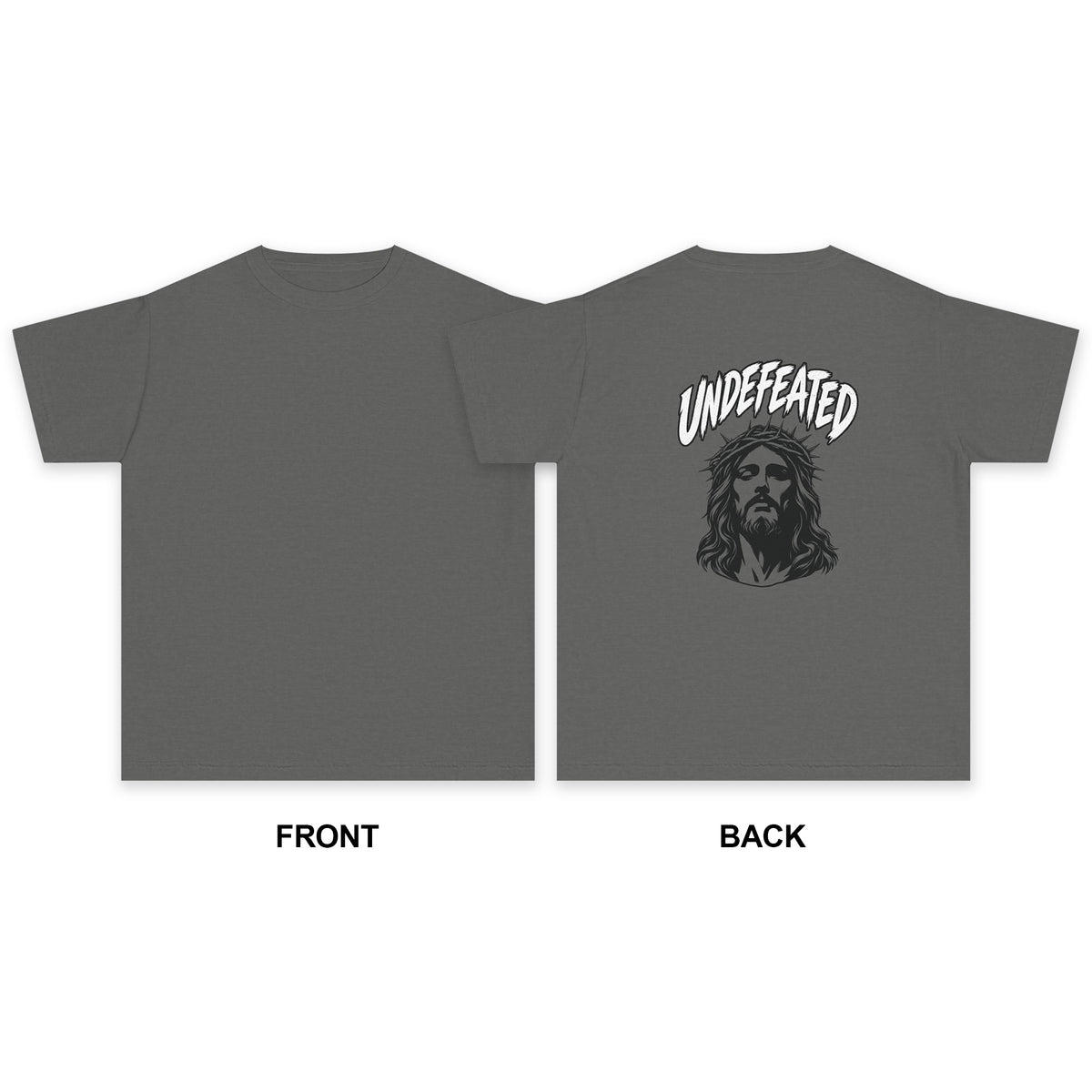 Undefeated Jesus Youth Tee — Christian Inspirational Graphic T-Shirt