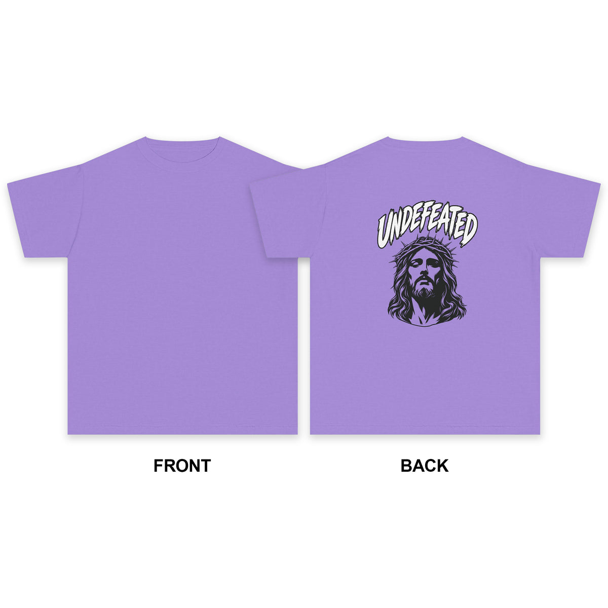 Undefeated Jesus Youth Tee — Christian Inspirational Graphic T-Shirt