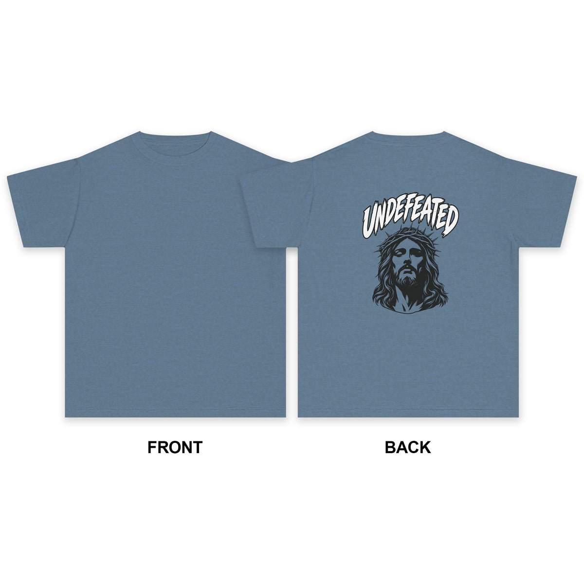 Undefeated Jesus Youth Tee — Christian Inspirational Graphic T-Shirt