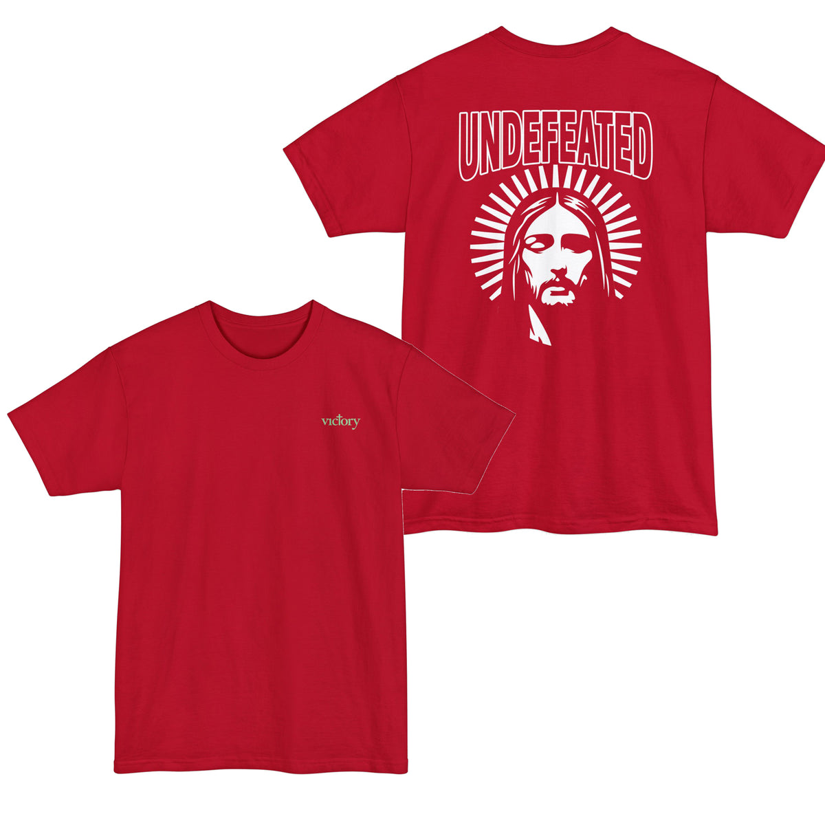 Victory/Undefeated Jesus T-Shirt — Tall, up to 4XLT