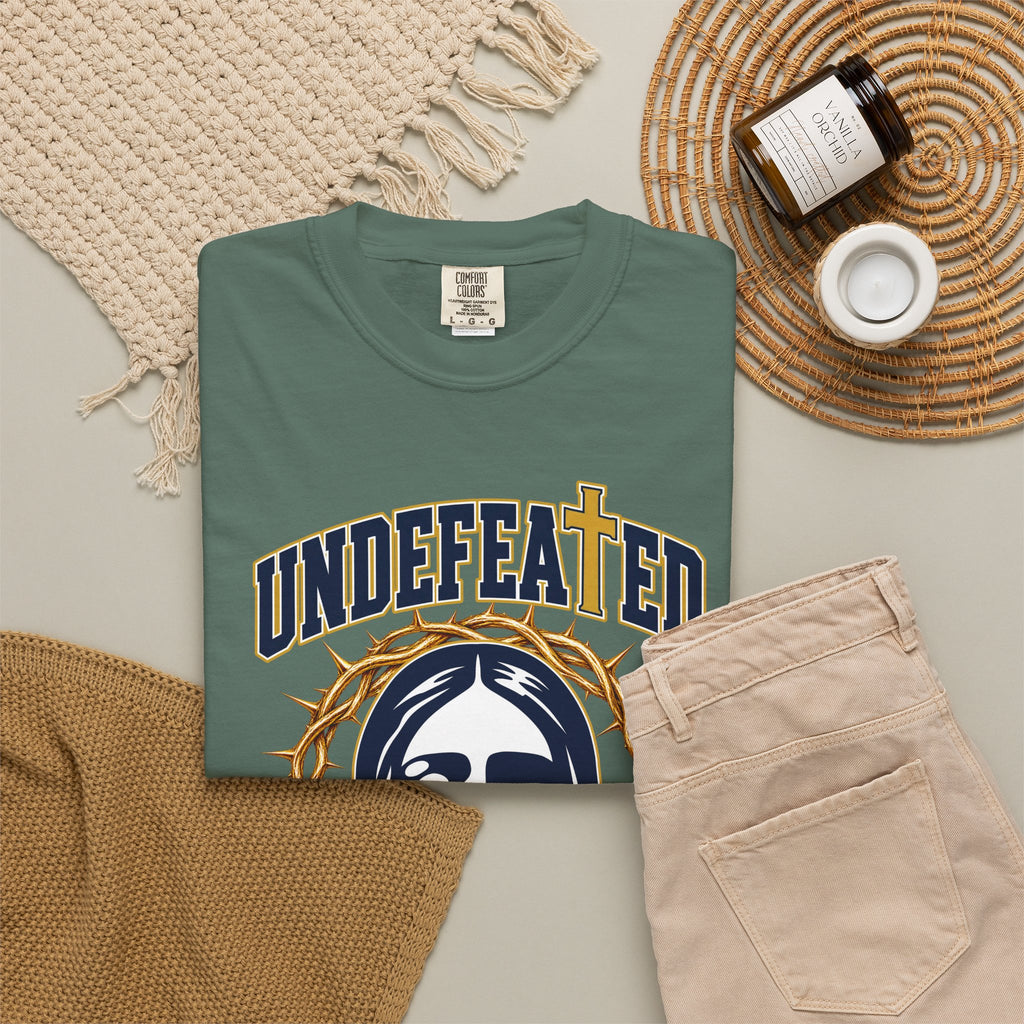 Undefeated Jesus T-Shirt — Christian Graphic Tee with Crown of Thorns