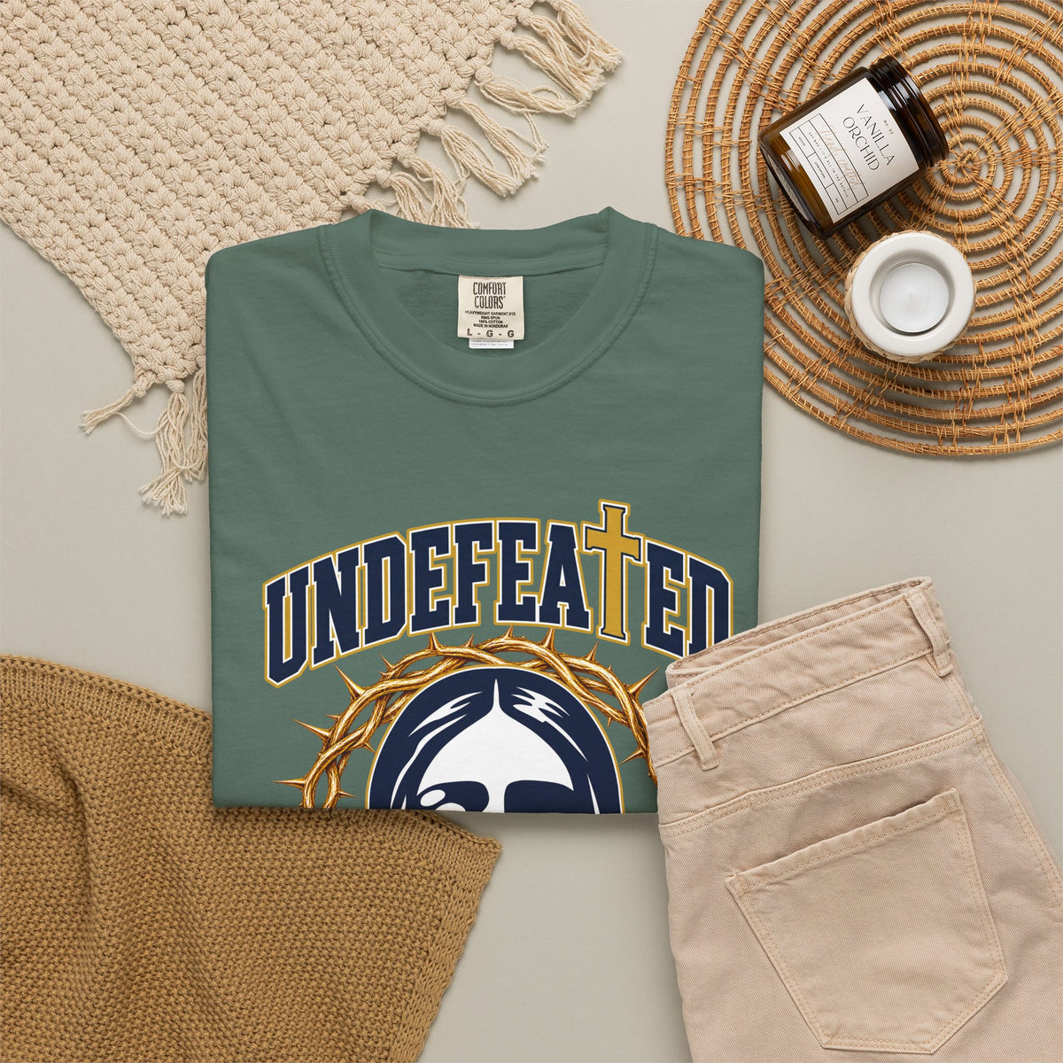 Undefeated Jesus T-Shirt — Christian Graphic Tee with Crown of Thorns
