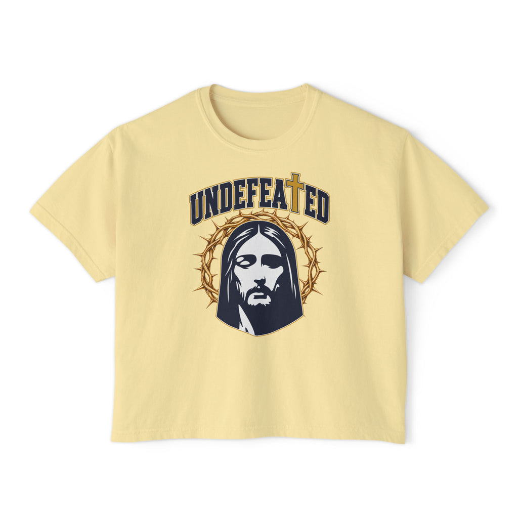 Undefeated Jesus Boxy Tee — For Women