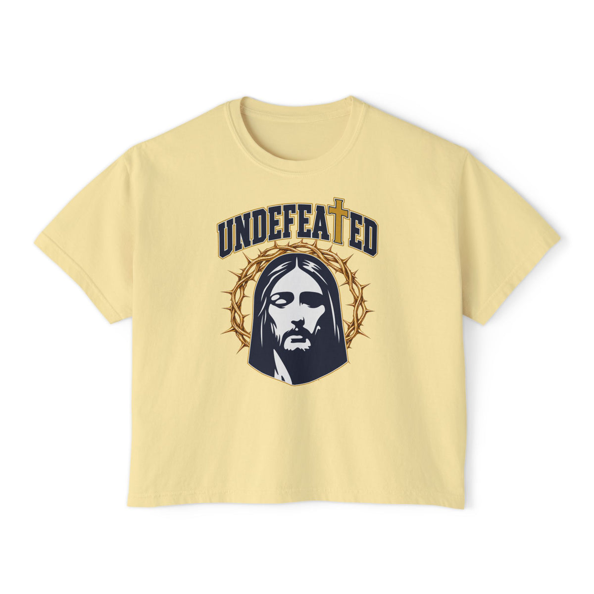 Undefeated Jesus Boxy Tee — For Women