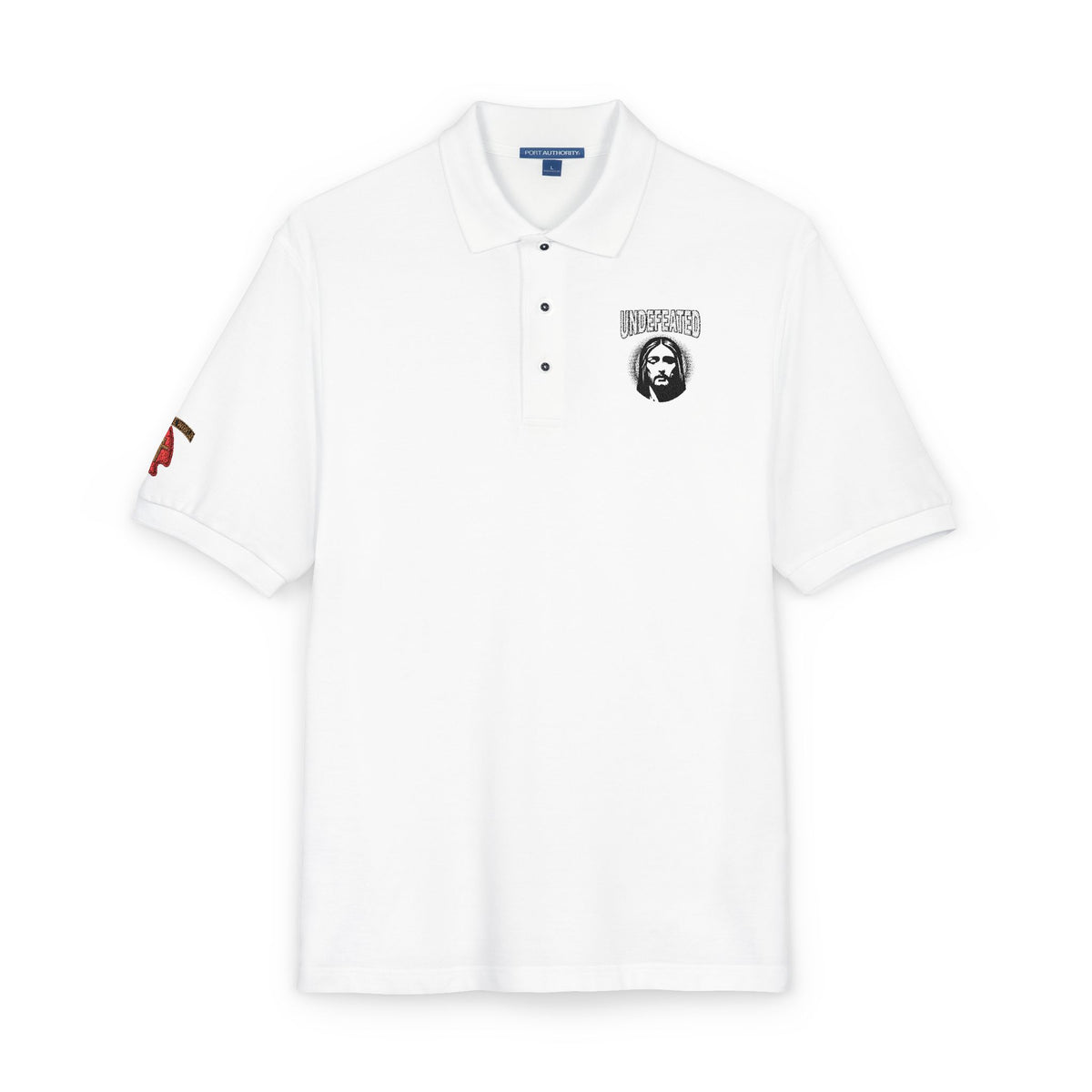Embroidered 'Jesus' Portrait Polo — Up To 5XL