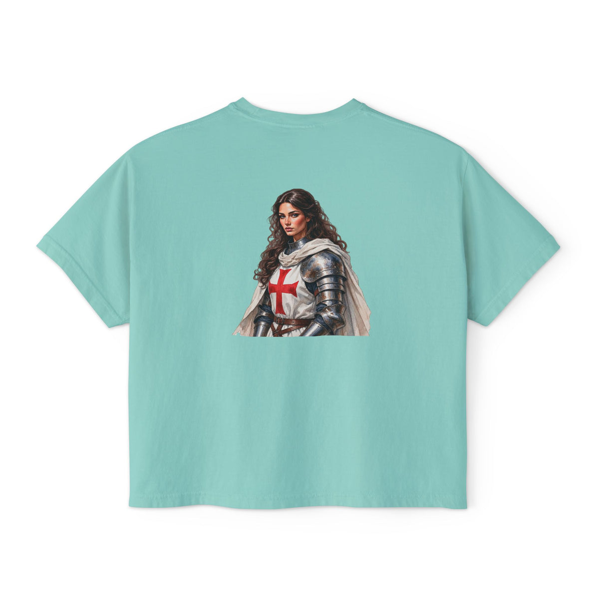 Women's Boxy Tee — Knight Armor Graphic Tee (Templar Cross)