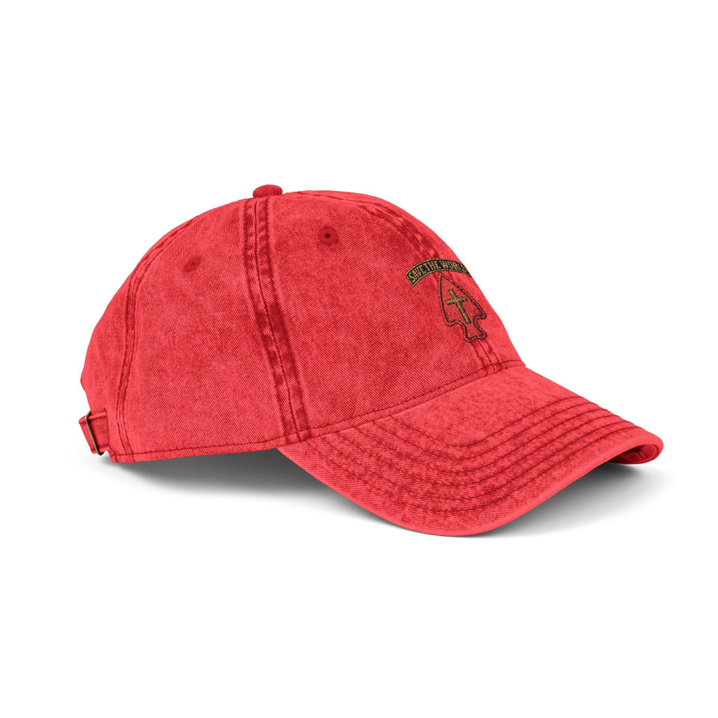 Vintage Embroidered Cap — Save the World Tab