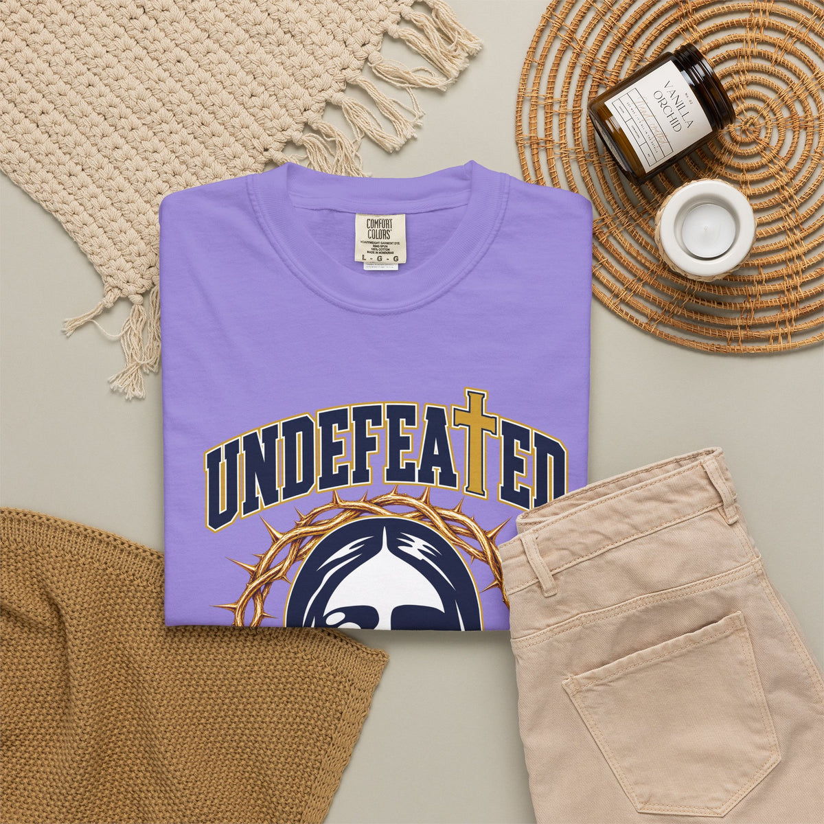 Undefeated Jesus T-Shirt — Christian Graphic Tee with Crown of Thorns