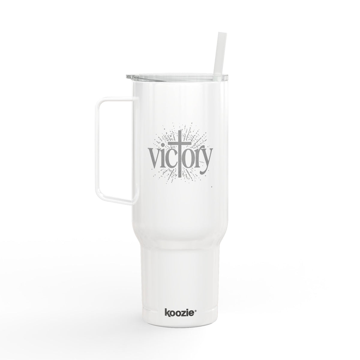 40oz Engraved Insulated Tumbler with Handle & Lid — 'Victory' Splash Design