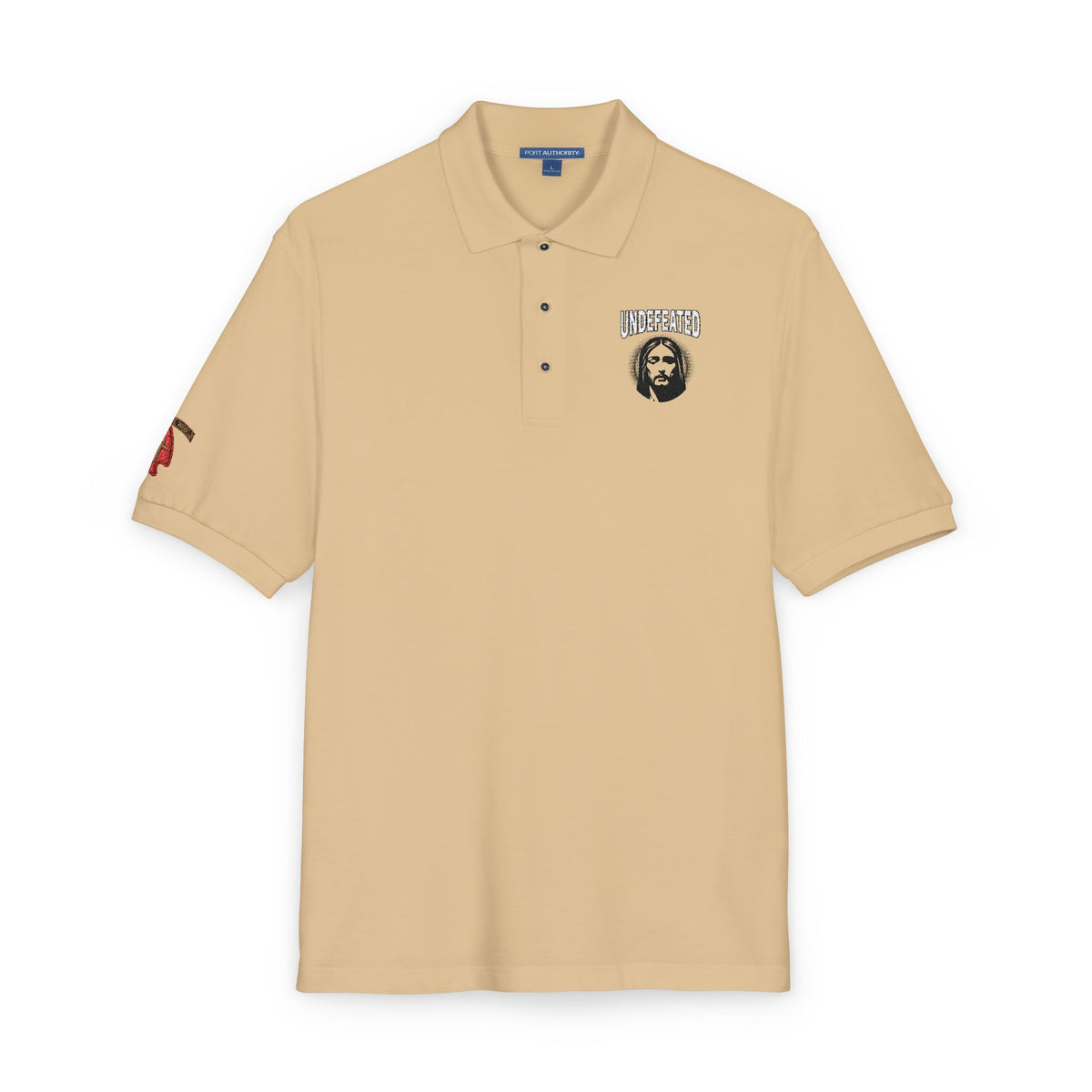 Embroidered 'Jesus' Portrait Polo — Up To 5XL