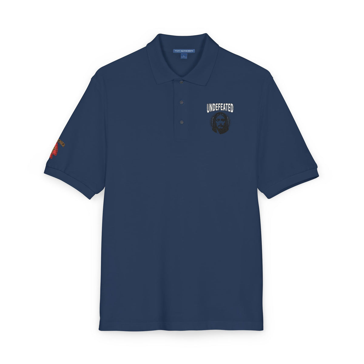 Embroidered 'Jesus' Portrait Polo — Up To 5XL
