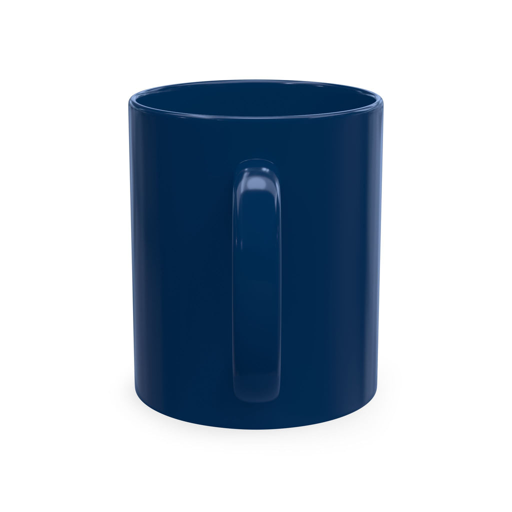 Undefeated Ceramic Mug — Black Motivational Coffee Cup with Vintage Portrait