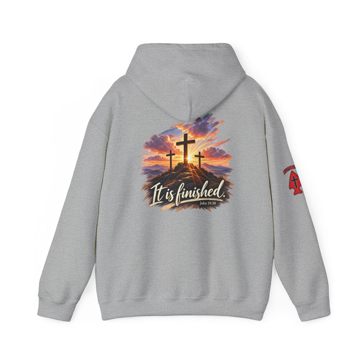 Hoodie - 'It Is Finished' Three Crosses Christian Pullover Up To 5XL