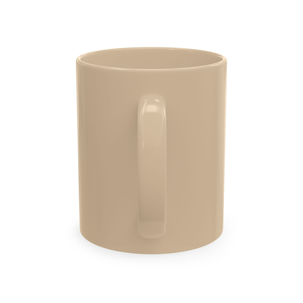 Undefeated Ceramic Mug — Black Motivational Coffee Cup with Vintage Portrait