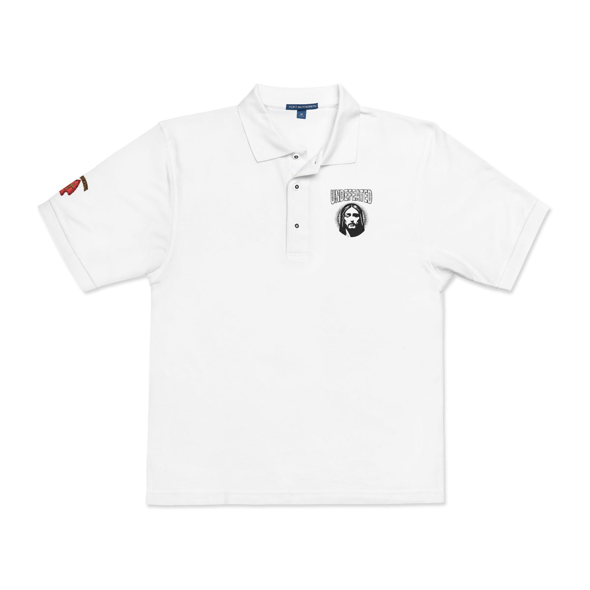 Embroidered 'Jesus' Portrait Polo — Up To 5XL