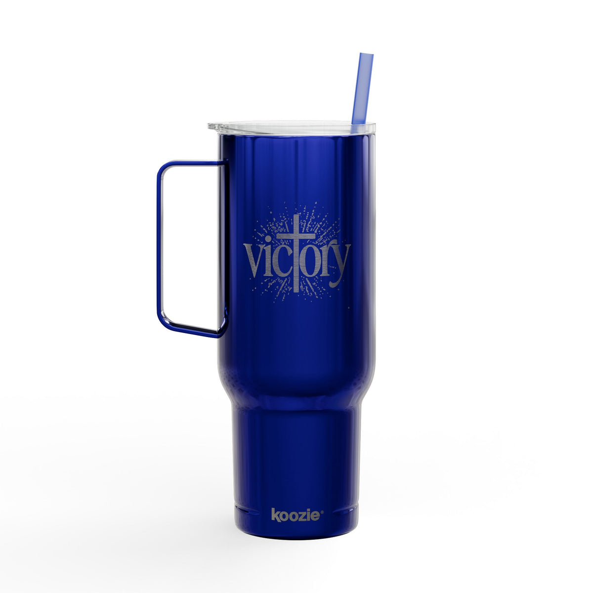 40oz Engraved Insulated Tumbler with Handle & Lid — 'Victory' Splash Design