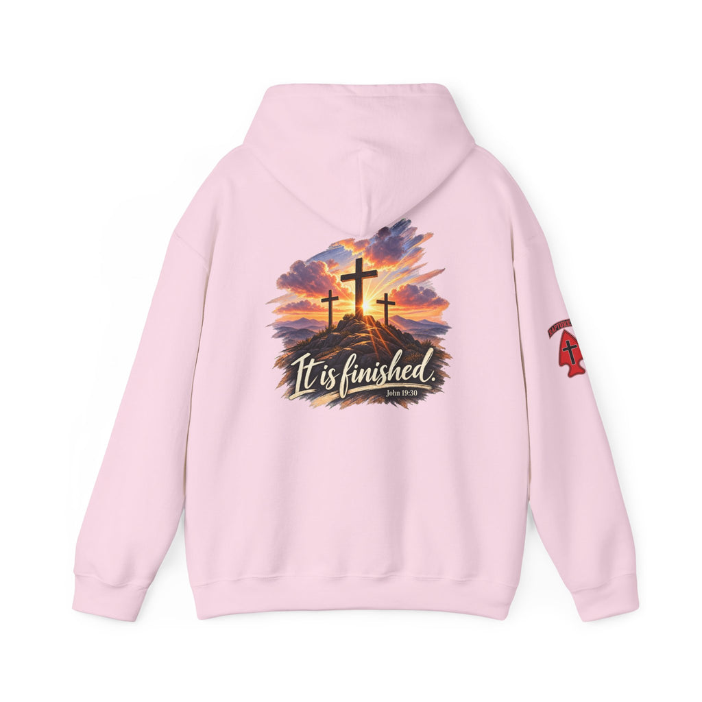Hoodie - 'It Is Finished' Three Crosses Christian Pullover Up To 5XL