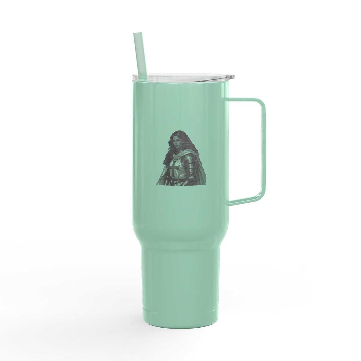 40oz Engraved Insulated Tumbler with Handle & Lid — 'Victory' Splash Design