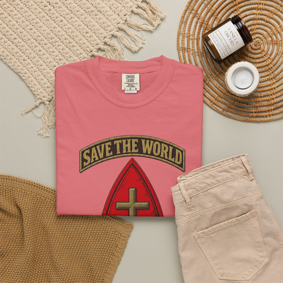 Save The World Christian T-Shirt, Front Design