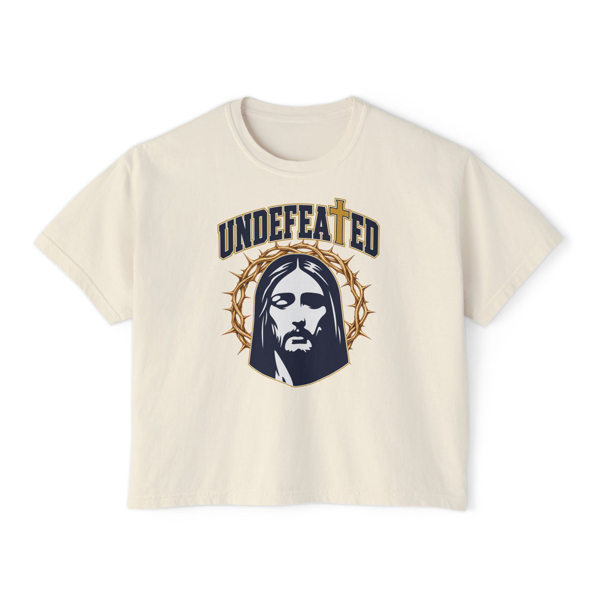 Undefeated Jesus Boxy Tee — For Women