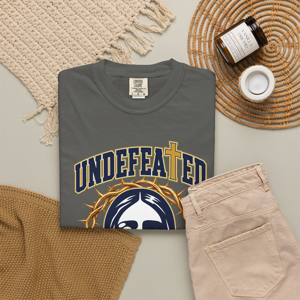 Undefeated Jesus T-Shirt — Christian Graphic Tee with Crown of Thorns