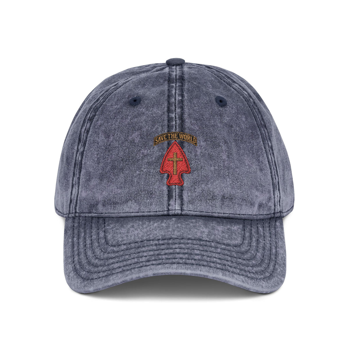 Vintage Embroidered Cap — Save the World Tab