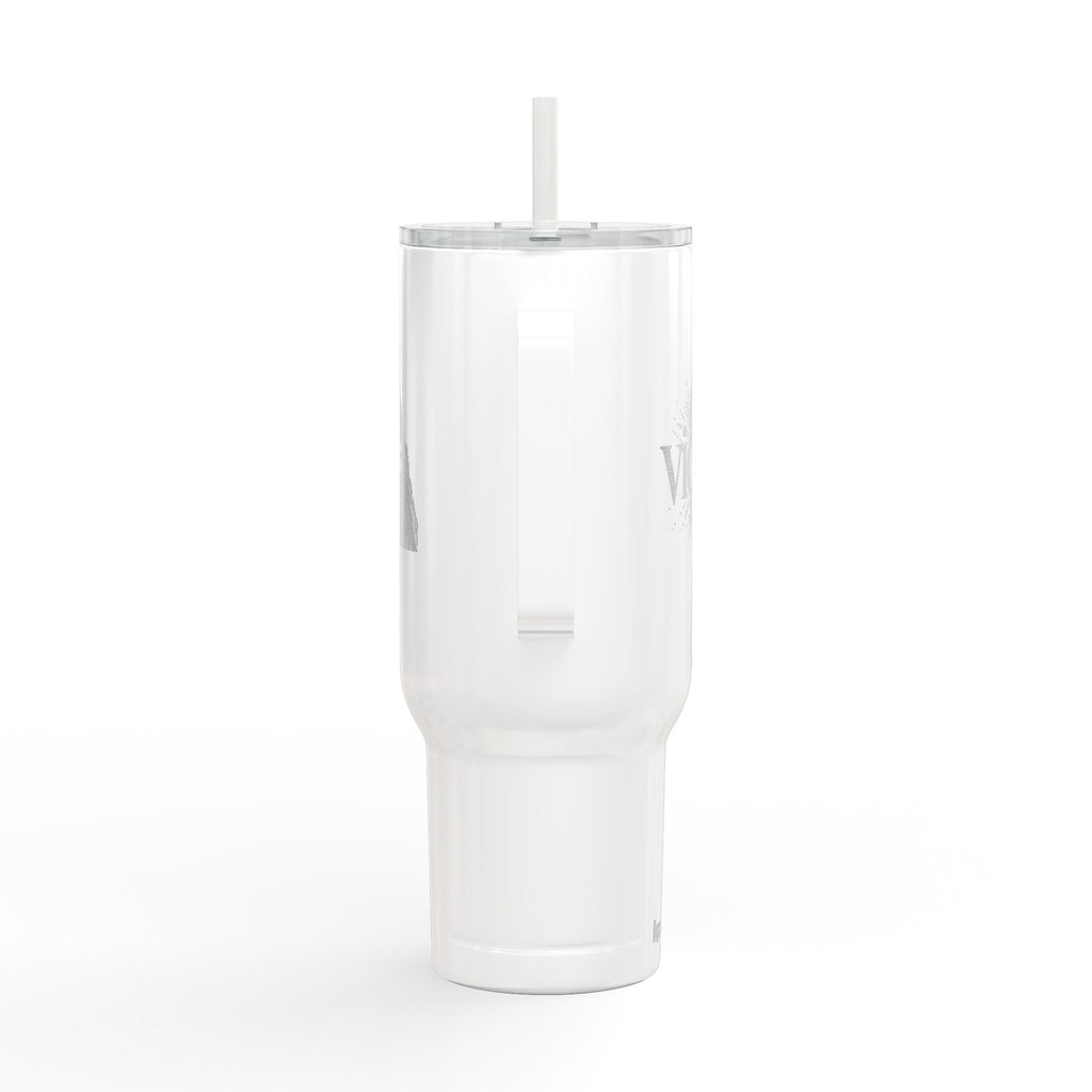 40oz Engraved Insulated Tumbler with Handle & Lid — 'Victory' Splash Design
