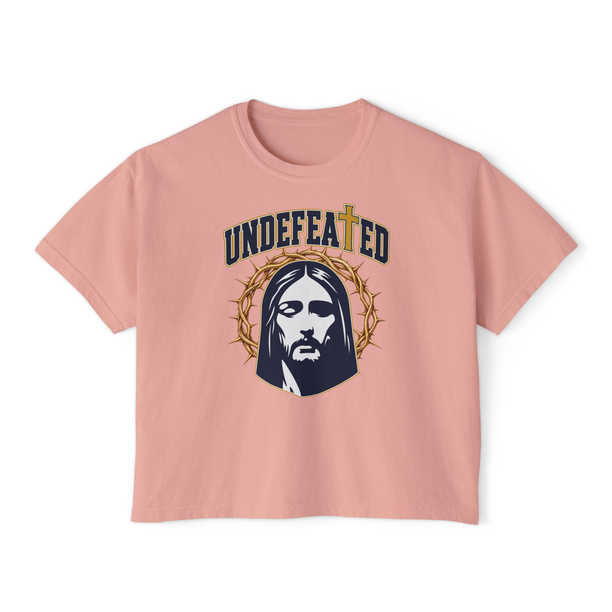 Undefeated Jesus Boxy Tee — For Women