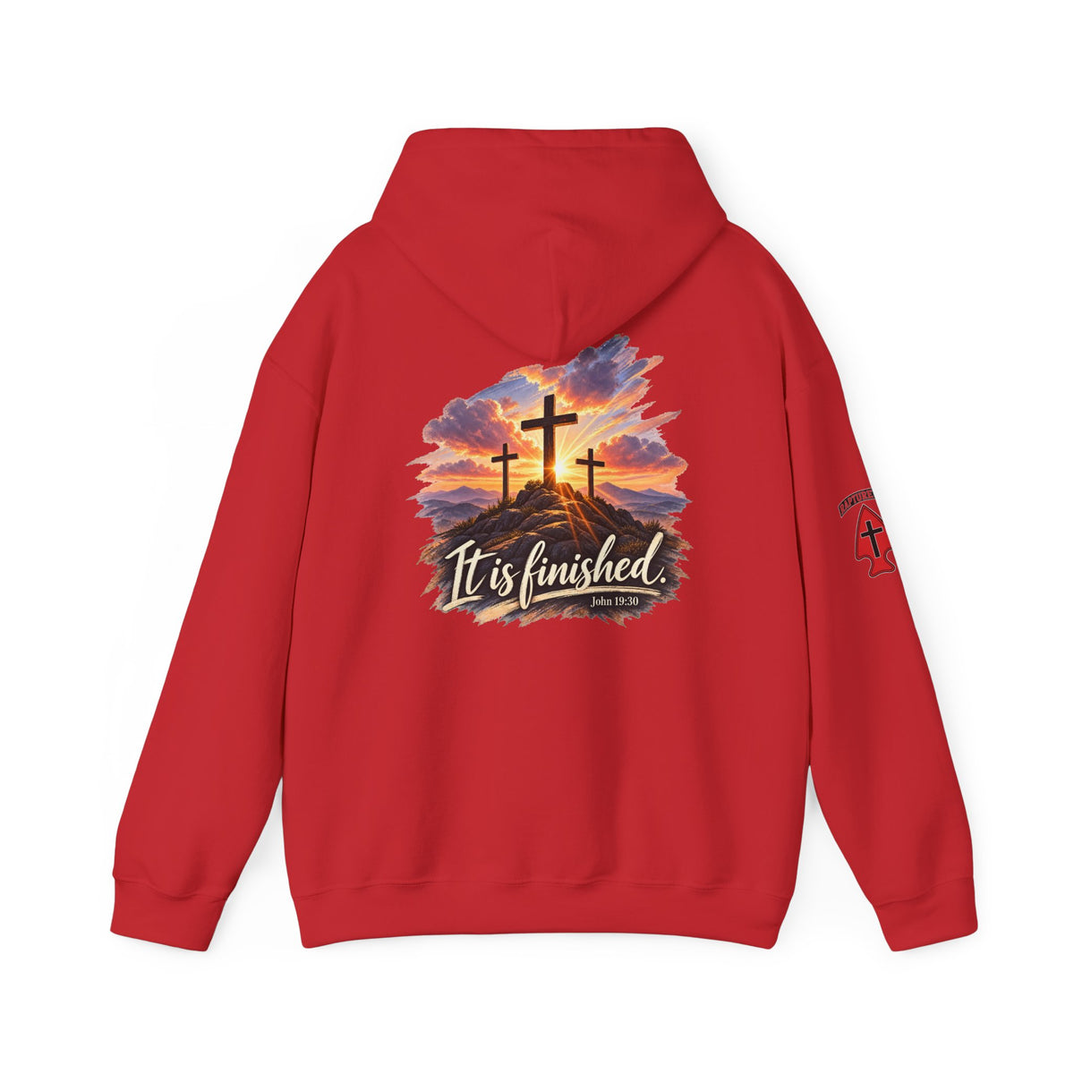 Hoodie - 'It Is Finished' Three Crosses Christian Pullover Up To 5XL