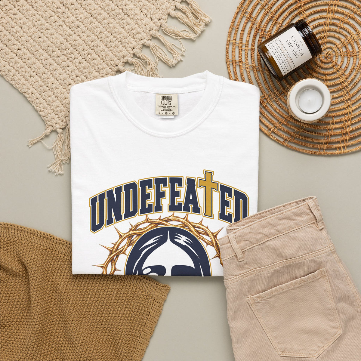 Undefeated Jesus T-Shirt — Christian Graphic Tee with Crown of Thorns