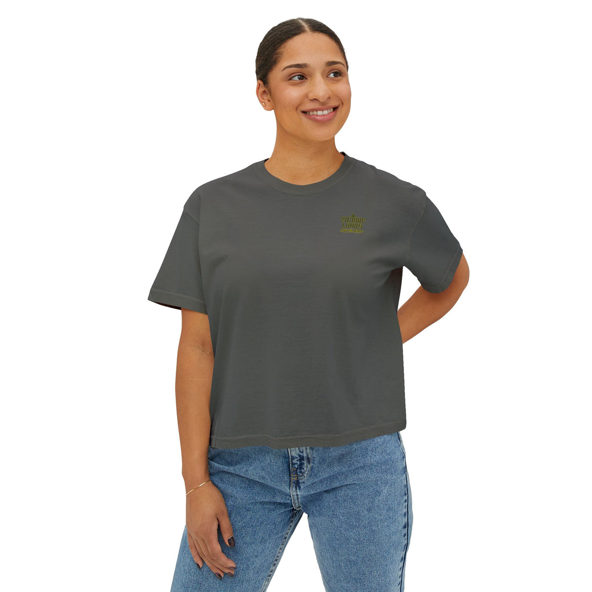 Women's Boxy Tee — Knight Armor Graphic Tee (Templar Cross)