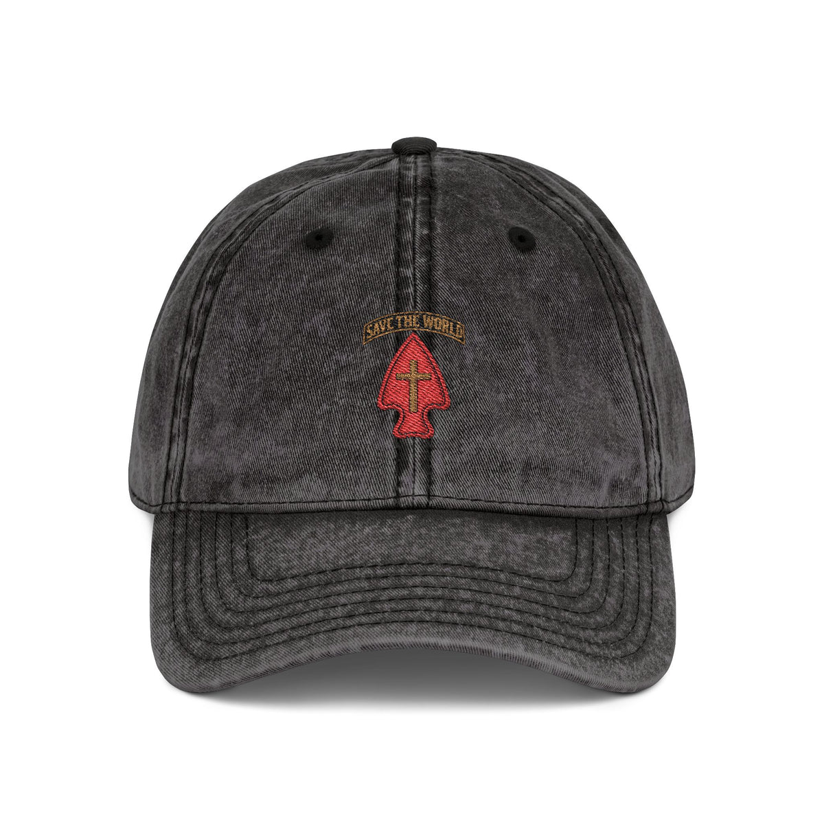 Vintage Embroidered Cap — Save the World Tab