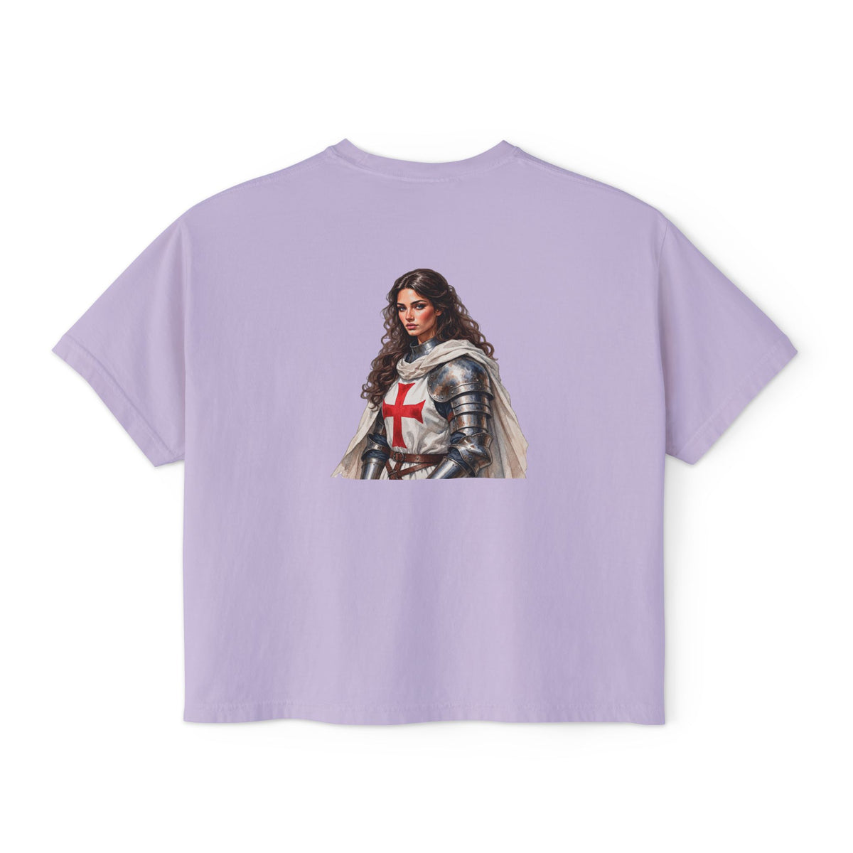 Women's Boxy Tee — Knight Armor Graphic Tee (Templar Cross)