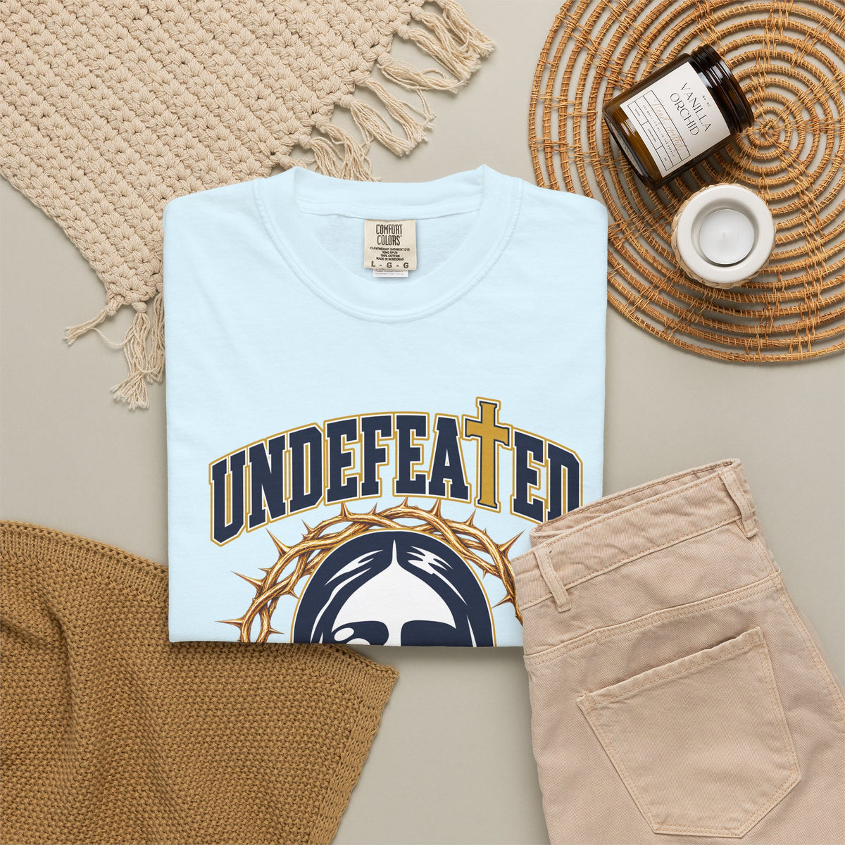Undefeated Jesus T-Shirt — Christian Graphic Tee with Crown of Thorns