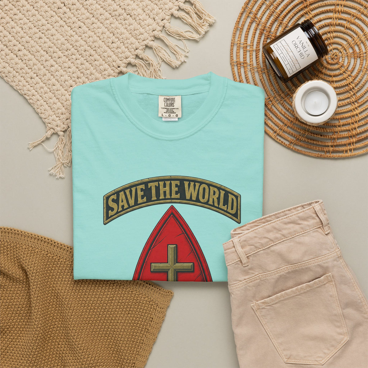 Save The World Christian T-Shirt, Front Design