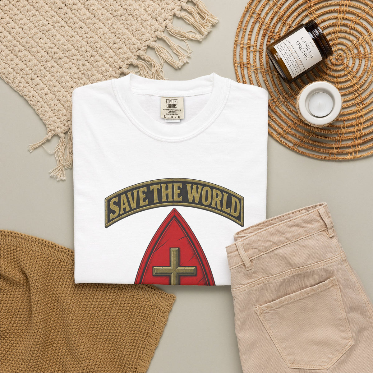 Save The World Christian T-Shirt, Front Design
