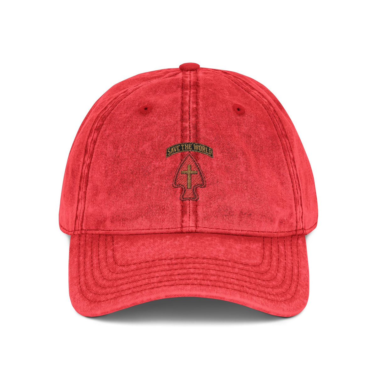 Vintage Embroidered Cap — Save the World Tab