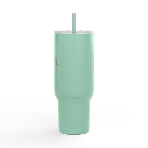 40oz Engraved Insulated Tumbler with Handle & Lid — 'Victory' Splash Design