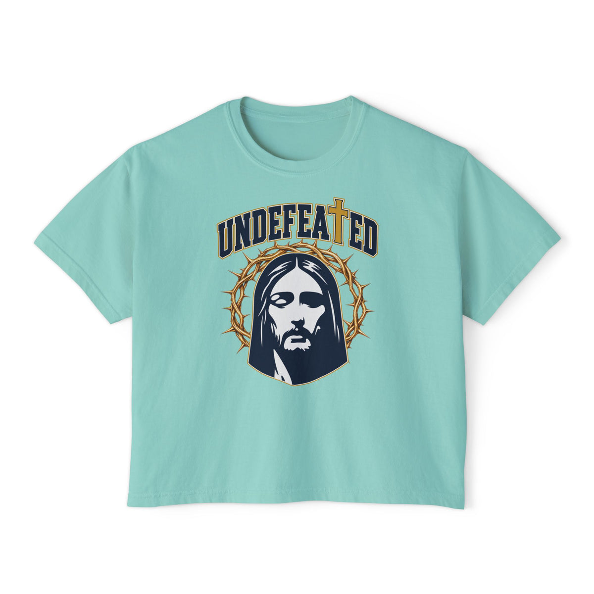Undefeated Jesus Boxy Tee — For Women