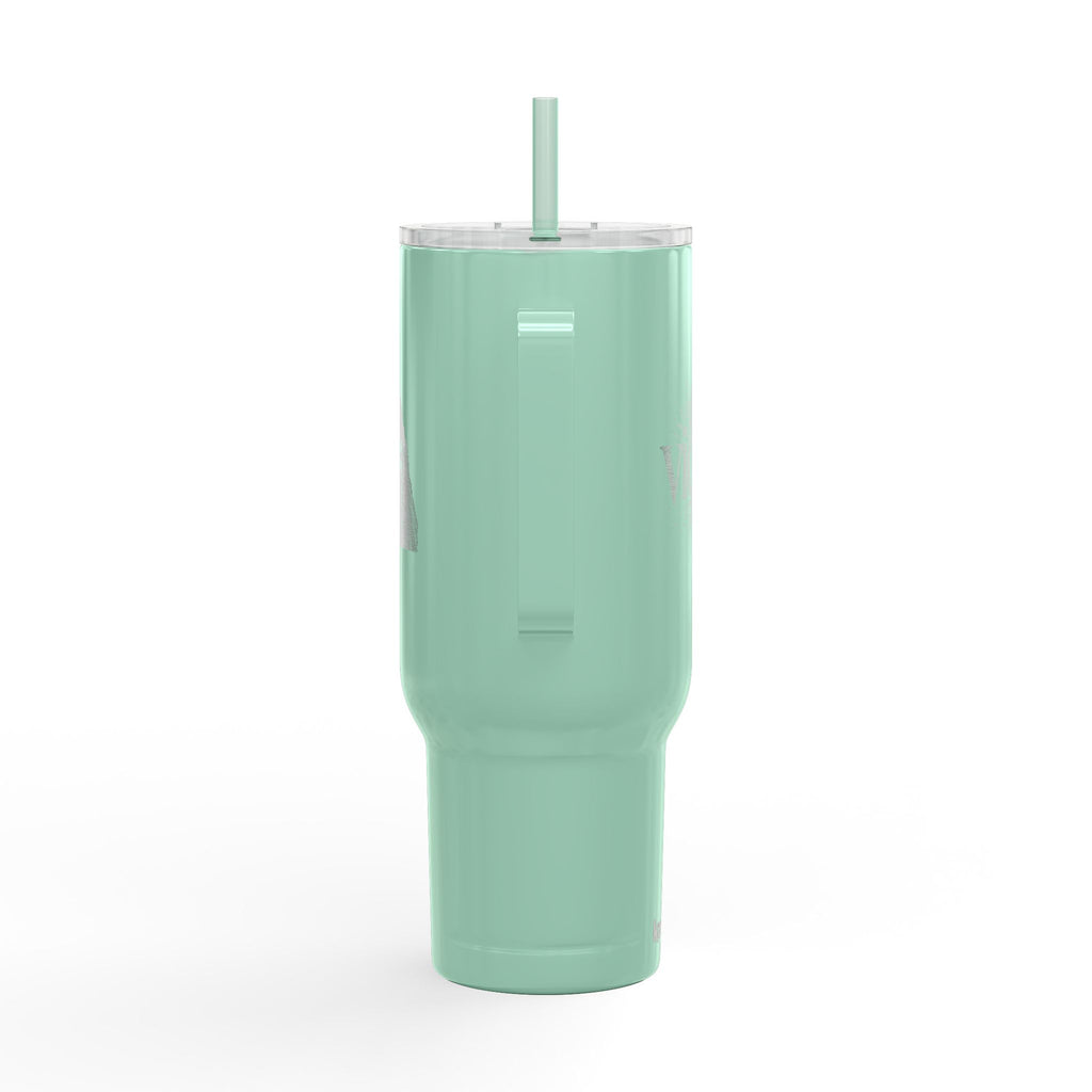 40oz Engraved Insulated Tumbler with Handle & Lid — 'Victory' Splash Design
