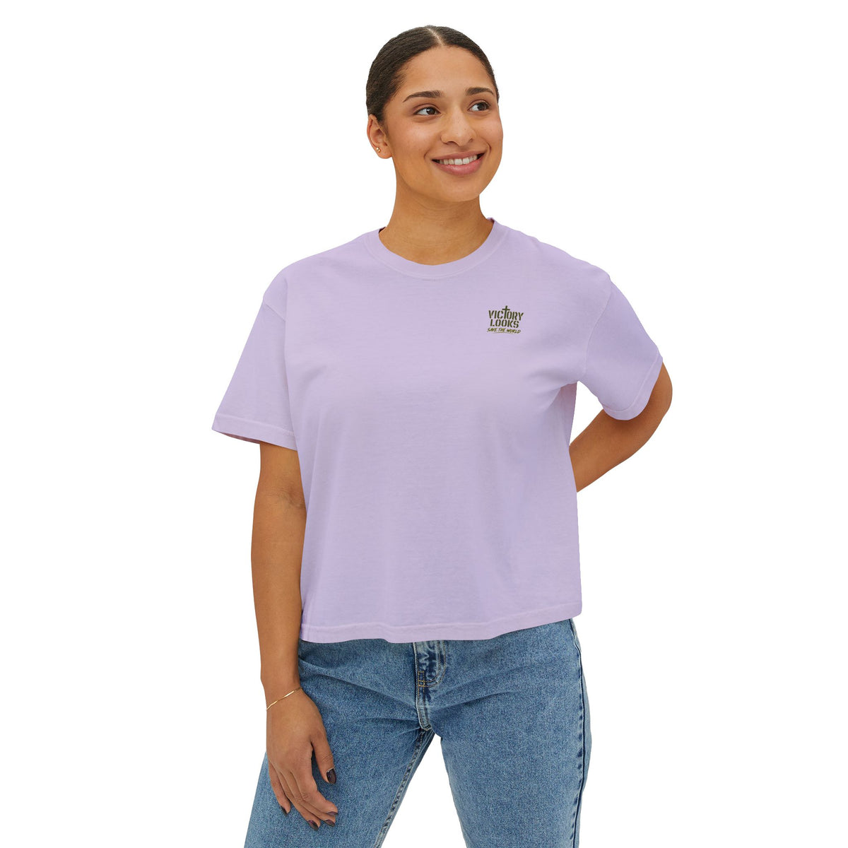 Women's Boxy Tee — Knight Armor Graphic Tee (Templar Cross)