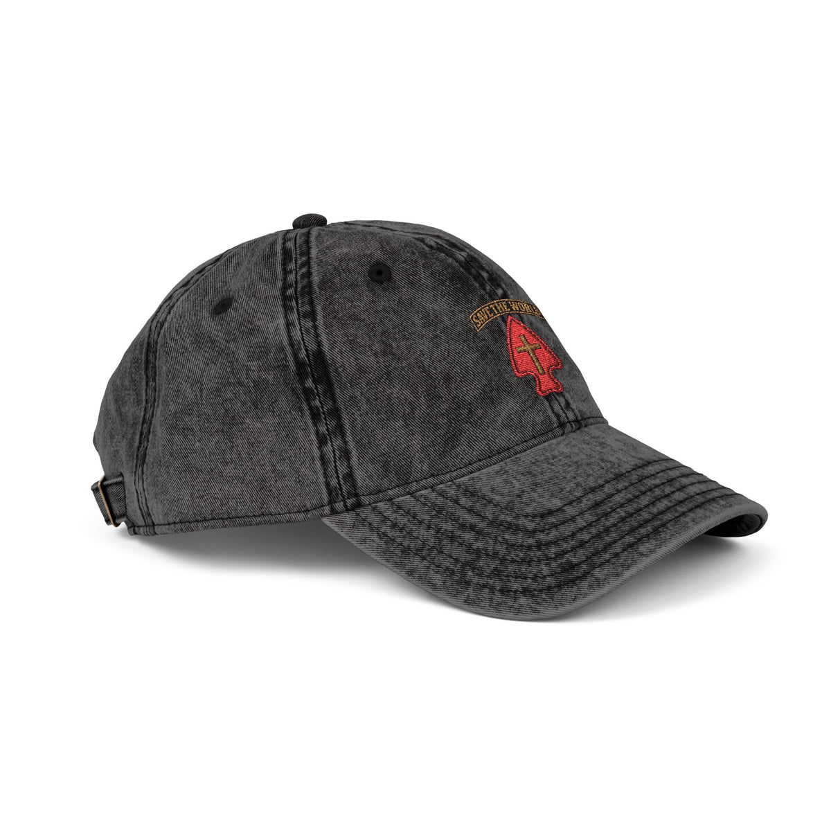 Vintage Embroidered Cap — Save the World Tab