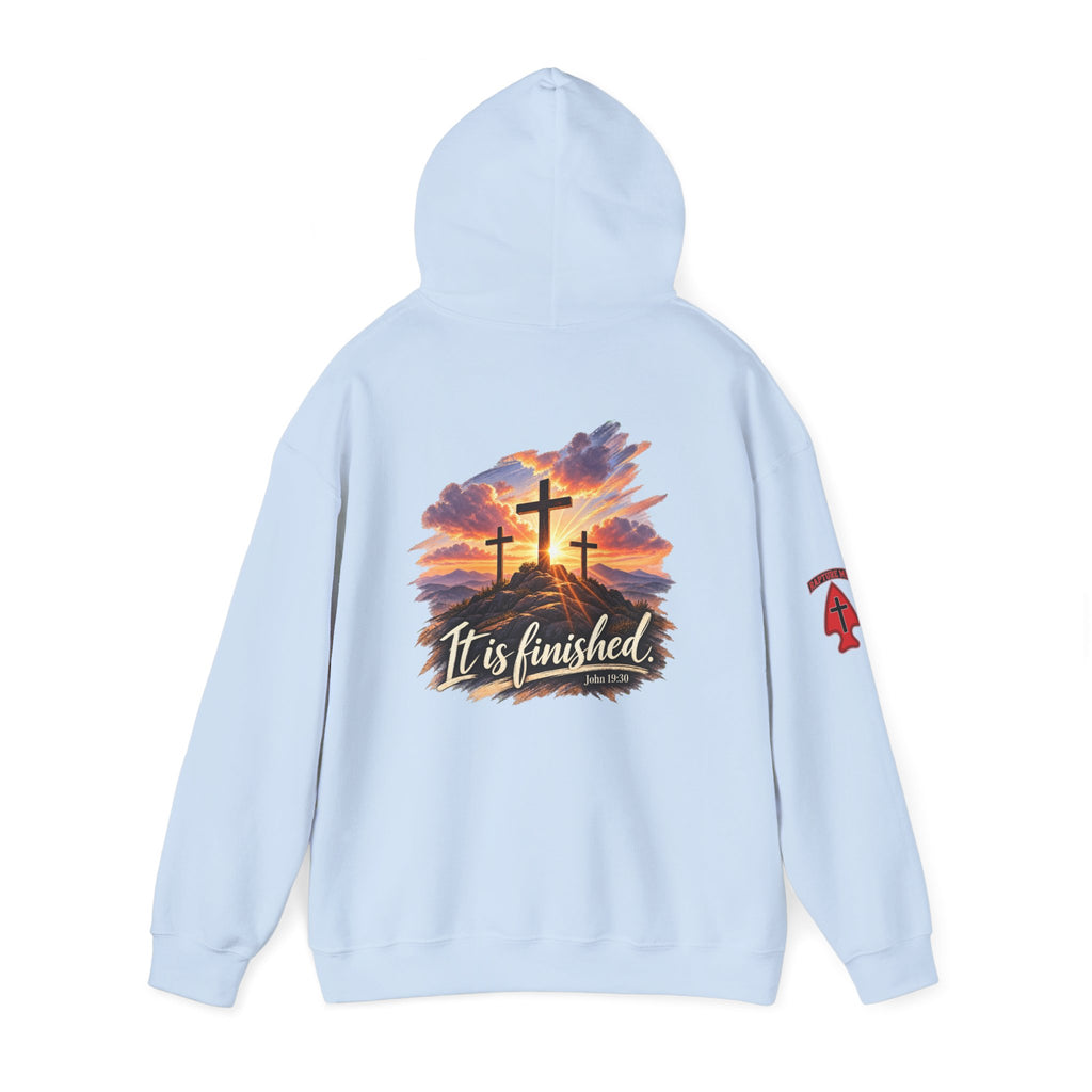 Hoodie - 'It Is Finished' Three Crosses Christian Pullover Up To 5XL