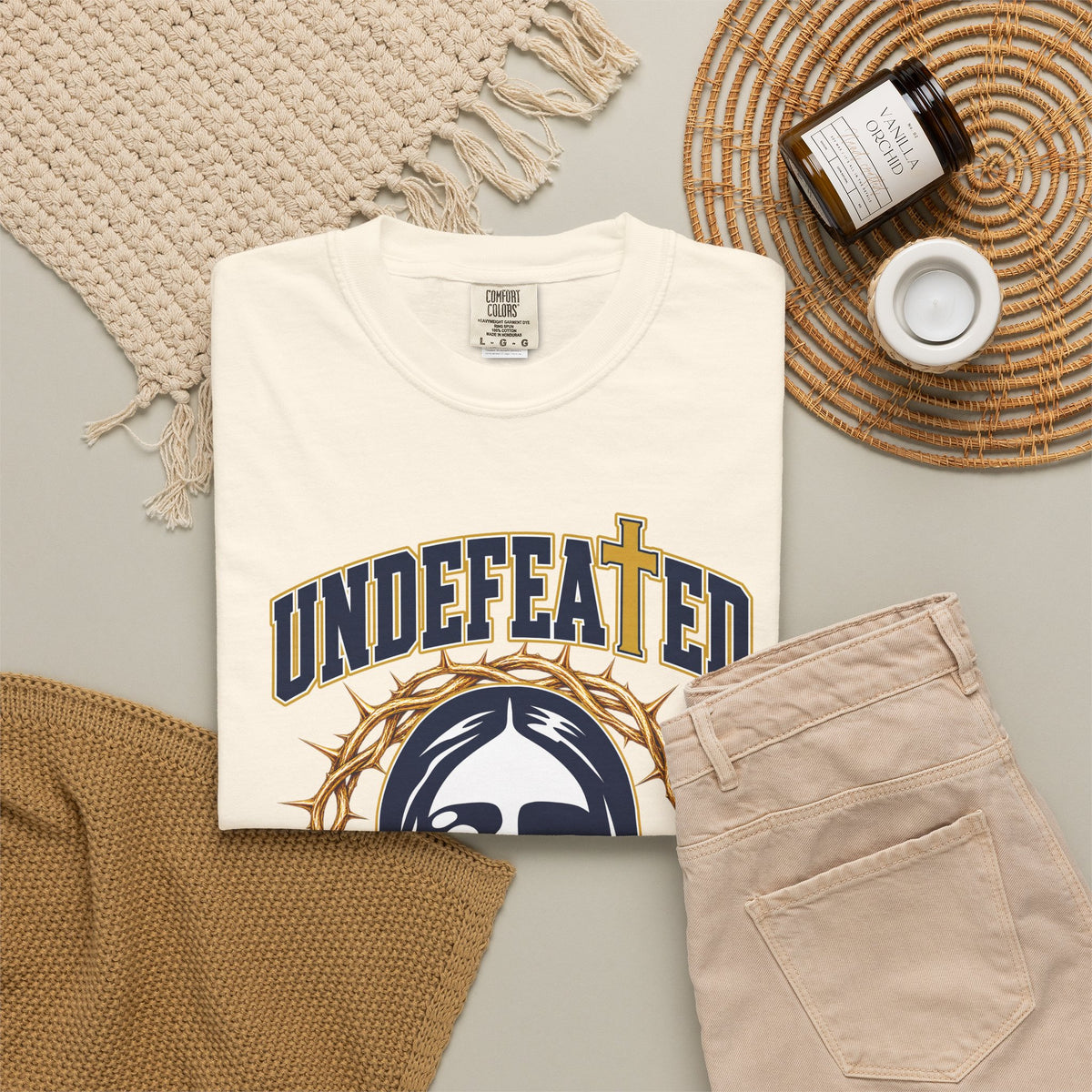 Undefeated Jesus T-Shirt — Christian Graphic Tee with Crown of Thorns