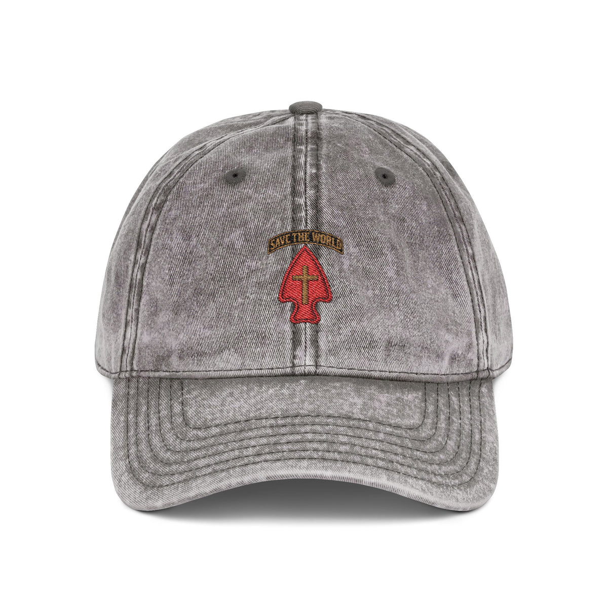 Vintage Embroidered Cap — Save the World Tab