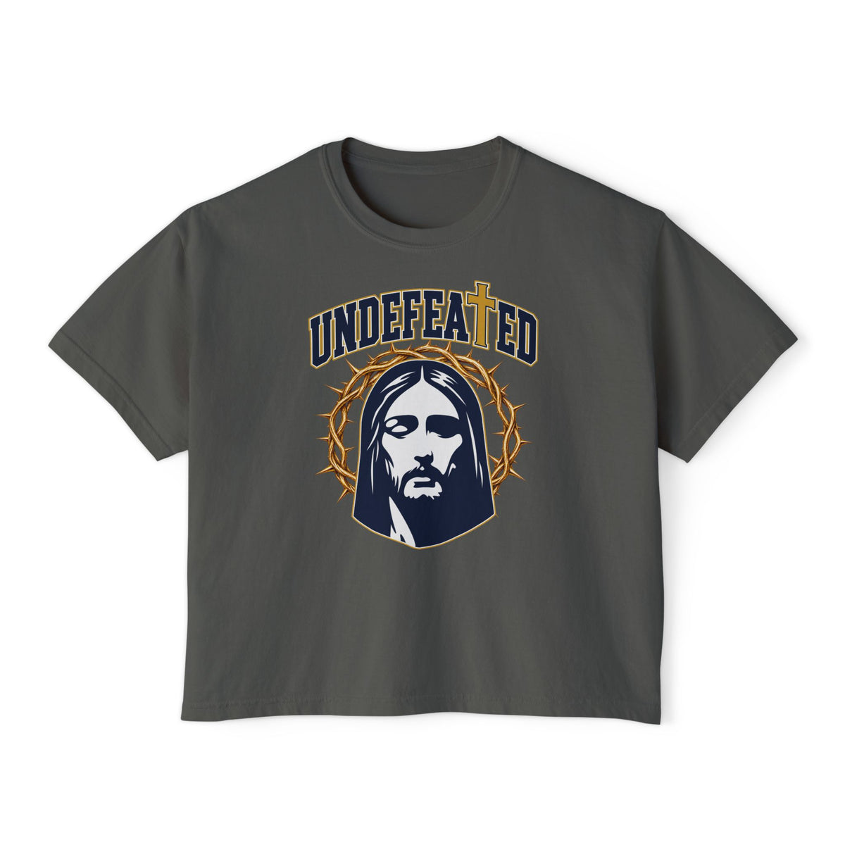 Undefeated Jesus Boxy Tee — For Women