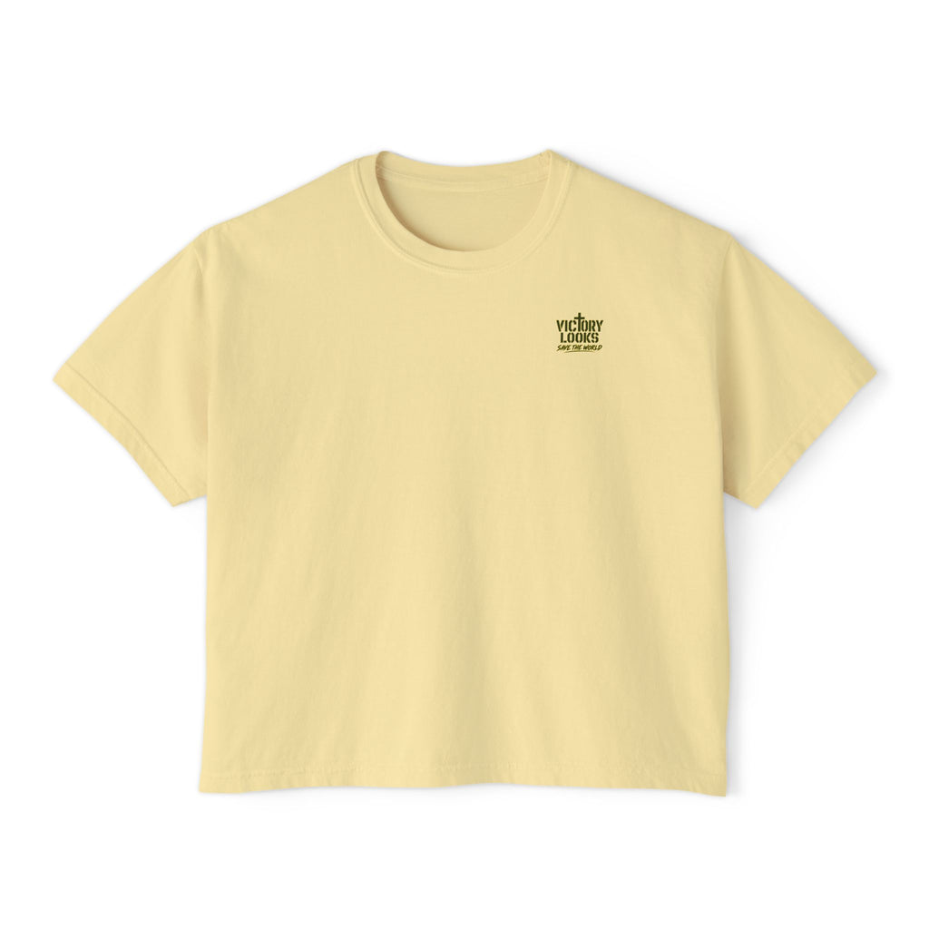 Women's Boxy Tee — Knight Armor Graphic Tee (Templar Cross)
