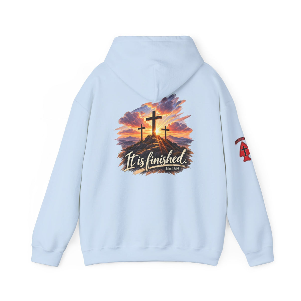 Hoodie - 'It Is Finished' Three Crosses Christian Pullover Up To 5XL
