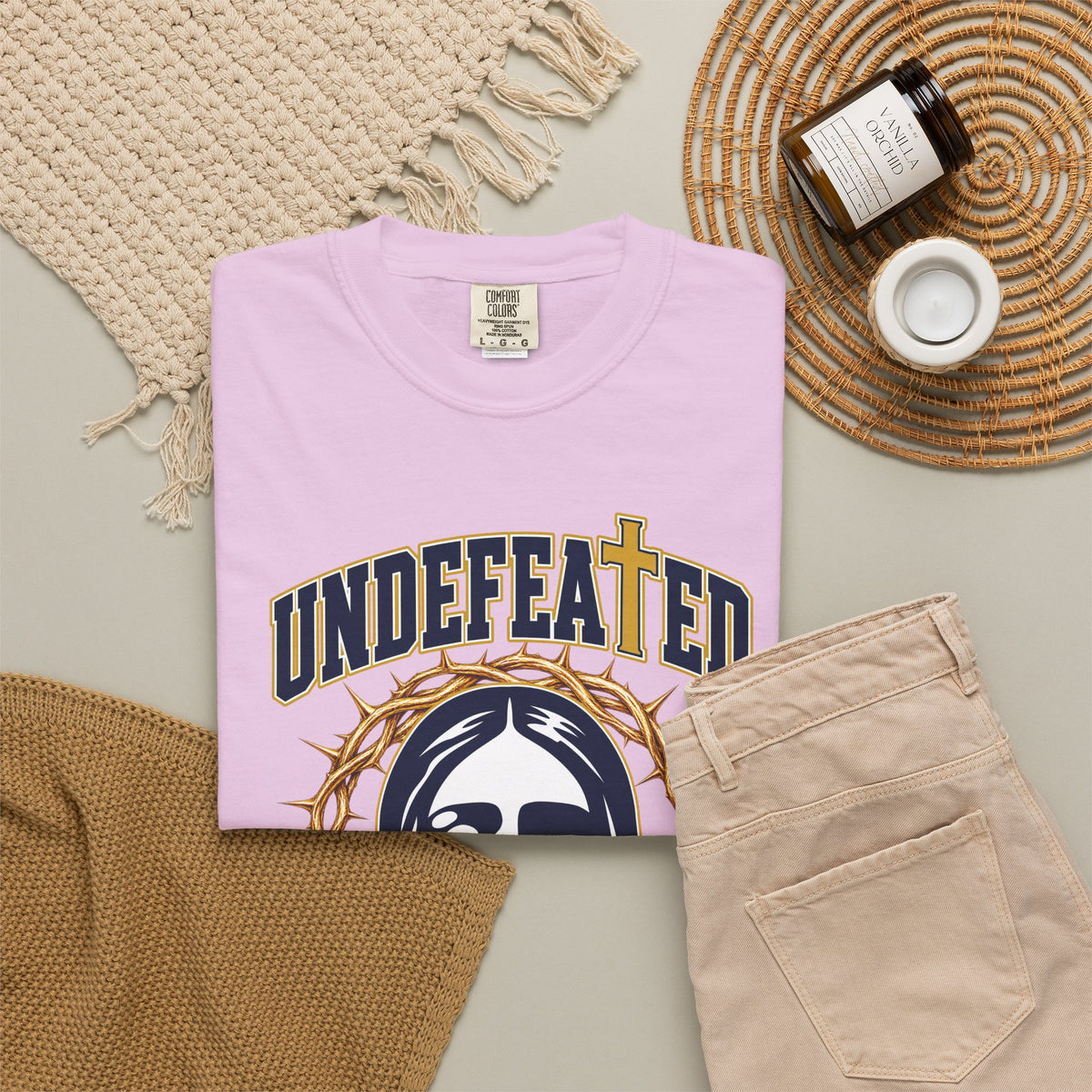 Undefeated Jesus T-Shirt — Christian Graphic Tee with Crown of Thorns