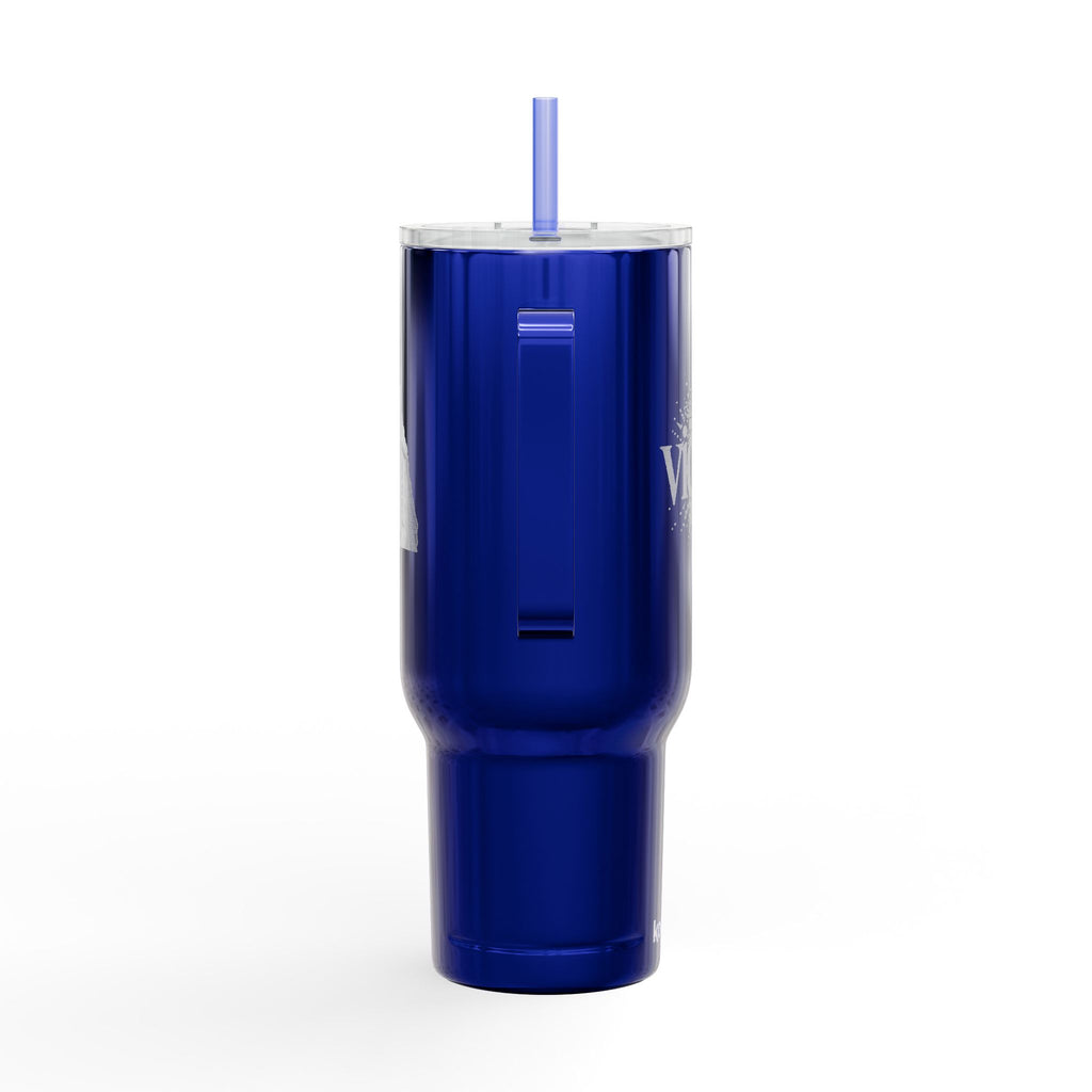 40oz Engraved Insulated Tumbler with Handle & Lid — 'Victory' Splash Design